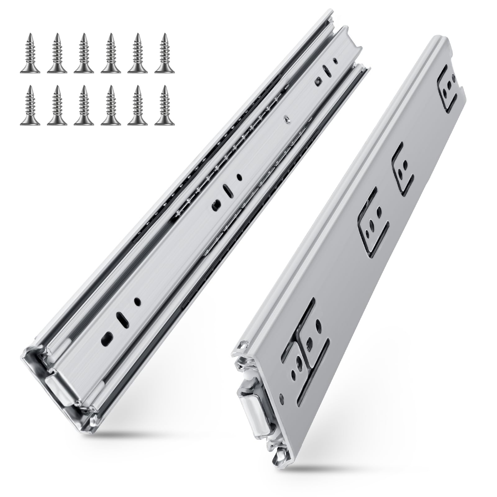 SLIDEWAY 260 Lb Heavy Duty Drawer Slides - Full Extension Ball Bearing Cabinet Runners 8-40 Inch Sizes