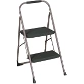 Cosco 11308PBL1E 2-Step Big Step Folding Stool, 200lb, 22-Inch Spread, Black/Gray
