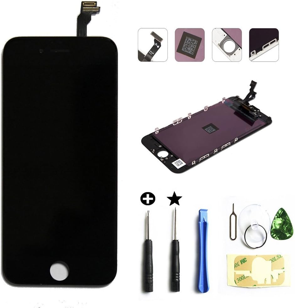 LT0220 LCD Touch Screen Digitizer Frame Assembly Full Set LCD Touch Screen Replacement for iPhone 6 4.7 inch- Black