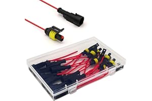 Twippo 18 AWG 1 Pin Connector Waterproof Wire Connectors 1 Pin Automotive Electrical Connectors Quick Disconnect Wire Connectors with 18 Gauge Wire (10 Kits)