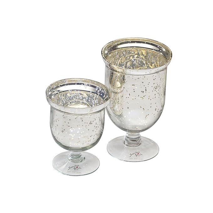 footed glass vase ROMANTIC, antique silver 20.5cm Amazon.co.uk