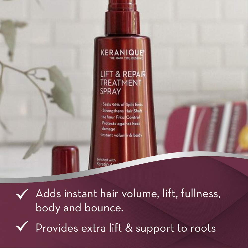 Keranique Lift and Repair Treatment Spray | Keratin Hair Treatment | Instant Volume and Body | Keratin Amino Complex, Free of Sulfates, Dyes and Parabens, 3.4 Fl Oz : Beauty