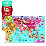 Crocodile Creek Asia Map Jigsaw Puzzle & Matching Poster (200 Piece)