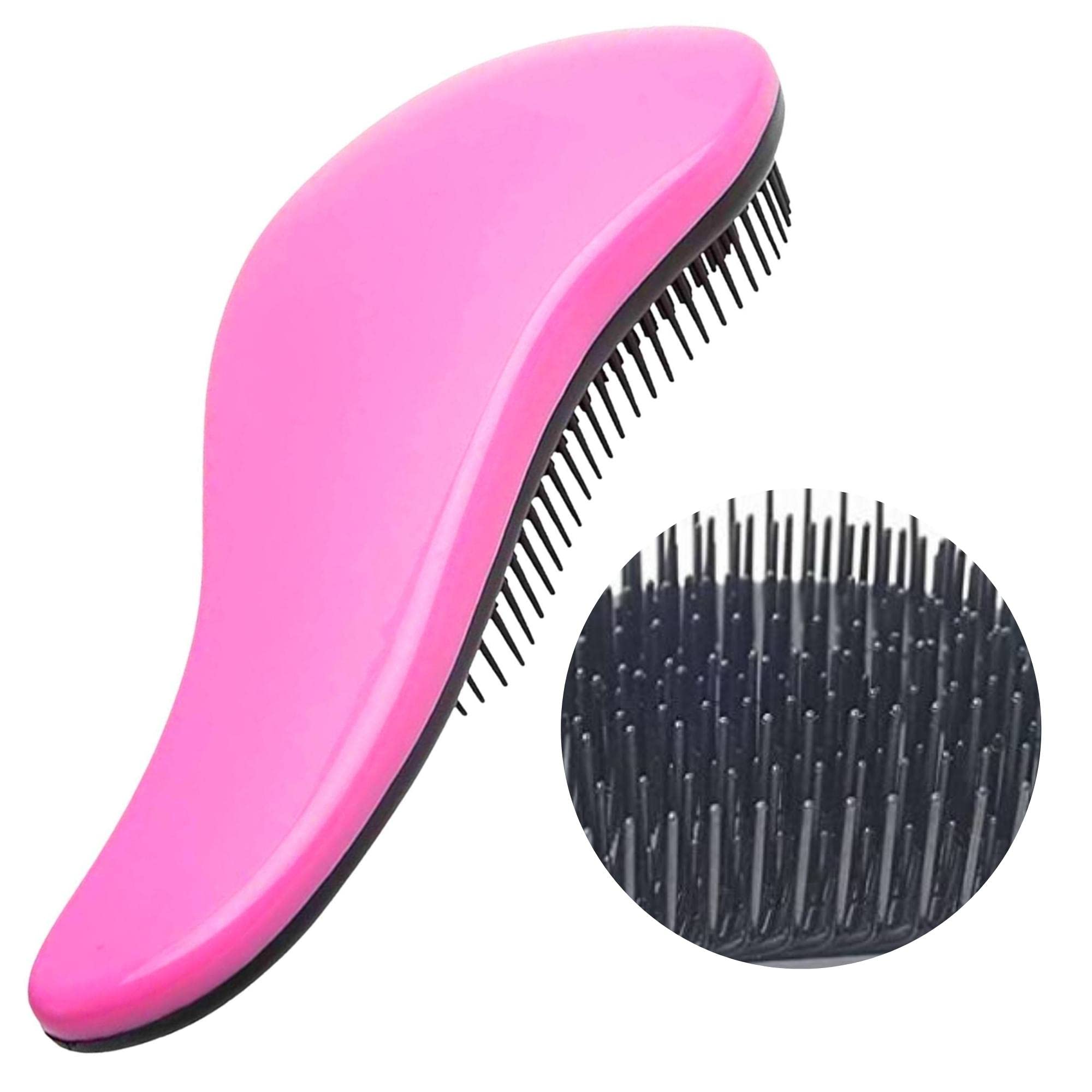 Muxtraders Detangle Hair Brush for Women & Men - Wet Thick Curly & Fine Hair, Tangle Teaser with Pink Bristles