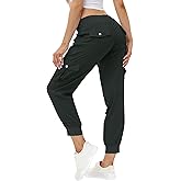 MoFiz Women's Lightweight Hiking Cargo Pants Outdoor Quick Dry Casual Travel Sweatpants Joggers Elastic Waist Button Pockets