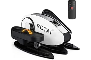 ROTAI Under Desk Elliptical Massage Machine for Elderly Seniors Electric Leg Circulation Foot Pedal Exerciser, Smart Portable Trainer for Home & Office with Remote and LCD Monitor