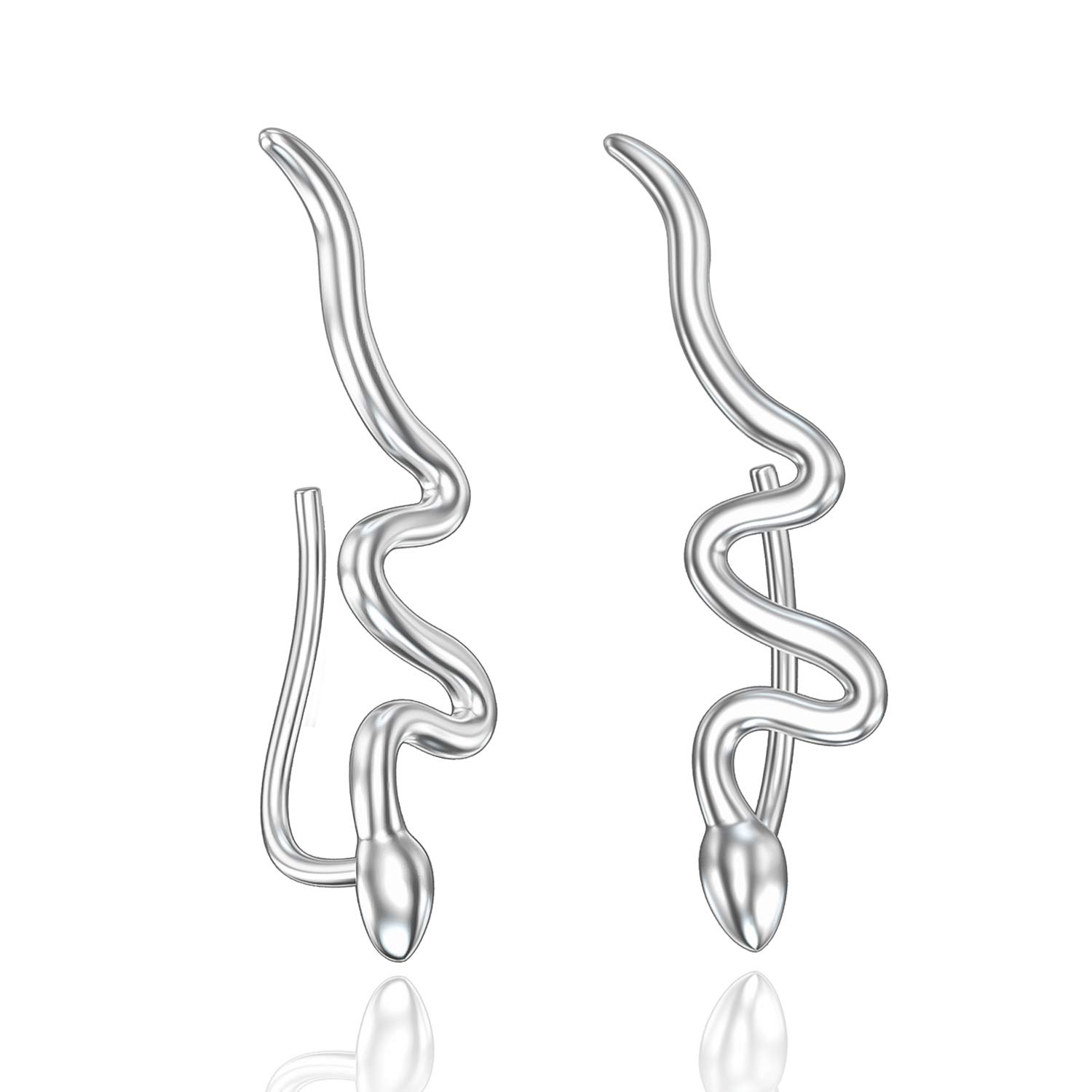 Climber Snake Earrings 925 Sterling Silver Animal Jewellery Gift for Women Teen