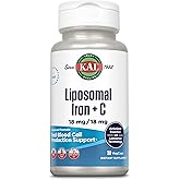 KAL Liposomal Iron Supplement with Liposomal Vitamin C, Iron Supplement for Women and Men, High Absorption, Gentle Iron Pills, Vegan, Gluten Free, 30 Servings, 30 VegCaps