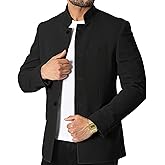 THWEI Mens Casual Suit Blazer Jackets Stand Collar Business Sport Coats
