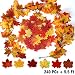 JOYIN 240 Pcs Assorted Artificial Maple Leaves Mixed Fall Colored Fake Leaves with 5.5 Feet Long Maple Leaf Garland for Thanksgiving Decorations Wedding Events Decor