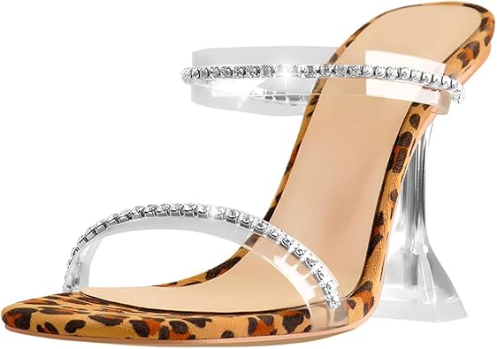 leopard clear sandals