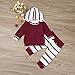 Staron 2pcs Toddler Baby Boy Striped Hoodie Tops+Pants Clothes Set Infant Outfits (6-12 Months, Red)