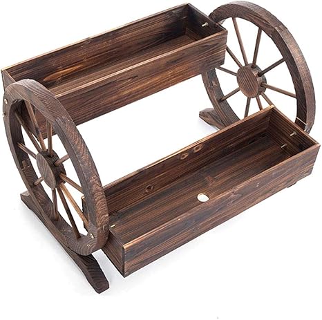 HHORD Soporte De Planta De Madera, Estante De Flores, Soporte De Carro