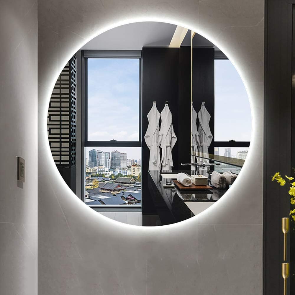 Nordic Round Illuminated LED Backlit Bathroom Mirror Light Frameless
