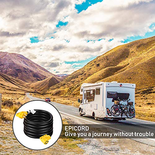EPICORD RV Extension Cord(50Amp 36Ft power cable) Heavy Duty with Handle for Outdoor use(for Boat to Shore/RV),(3/C 6AWG+1/C 8AWG).SJTW,(14-50P) to (14-50R),(Truck/Trailer/Motorhome/Camper) - Thumbnail 5