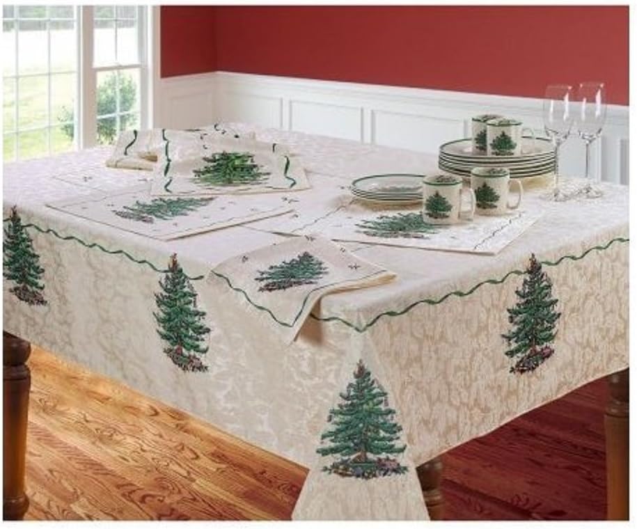 Spode Ivory Christmas Tree Tablecloth 60 x 144 Home & Kitchen