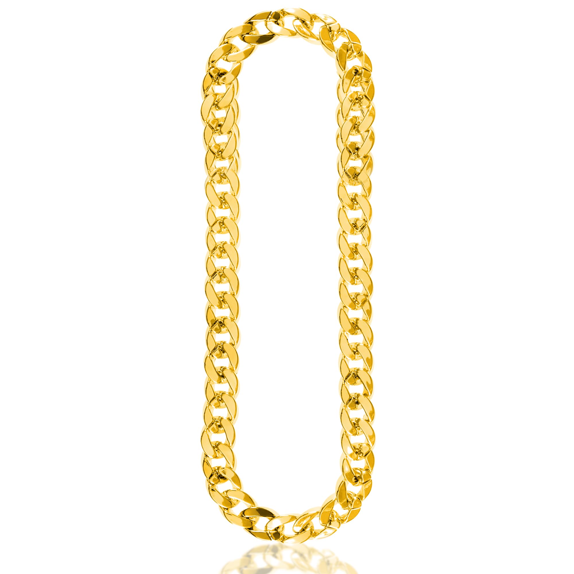 Fake Gold Chain Fancy Dress Jewellery for Men and Kids - Chunky Gold Necklace Costume Jewellery for 80s Fancy Dress Men - Gangster Chain for Rapper, Hip Hop Outfit or Pimp Costume