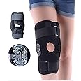 Comfyorthopedic Hinged Knee Brace for Women & Men Adjustable Wrap Around Open Patella Support Sleeve Locking ROM Knee Immobilizer Anti Hyperextension Dual Hinge Metal Side Stabilizers for ACL, Meniscus Tear, MCL, PCL
