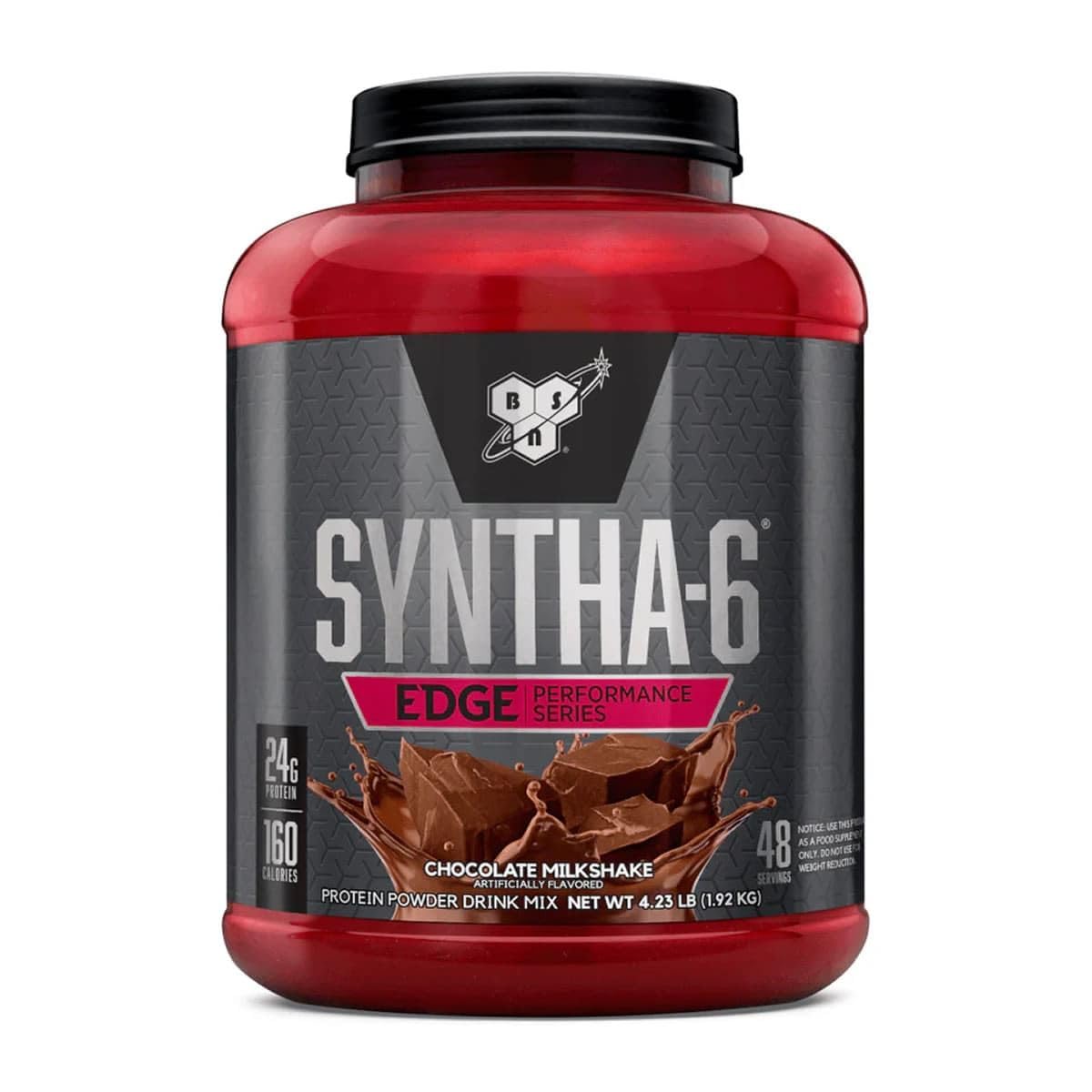 BSN SYNTHA-6 EDGE Protein Powder, with Hydrolyzed Whey, Micellar Casein, Milk Protein Isolate, Low Sugar, 24g Protein, Chocolate Milkshake, 48 Servings
