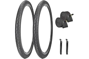 SIMEIQI 2 Pack 20"/ 24" / 26"x1.75" Bike Tires and Inner Tubes 20"/24"/26“x1.5/1.75”/2.125“ with 32mm AV Valves Replacement Tire for Hybrid Road City Commuter Bicycles Urban