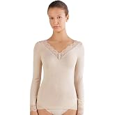 Intimissimi V-Neck Ultralight with Cashmere and Lace Top