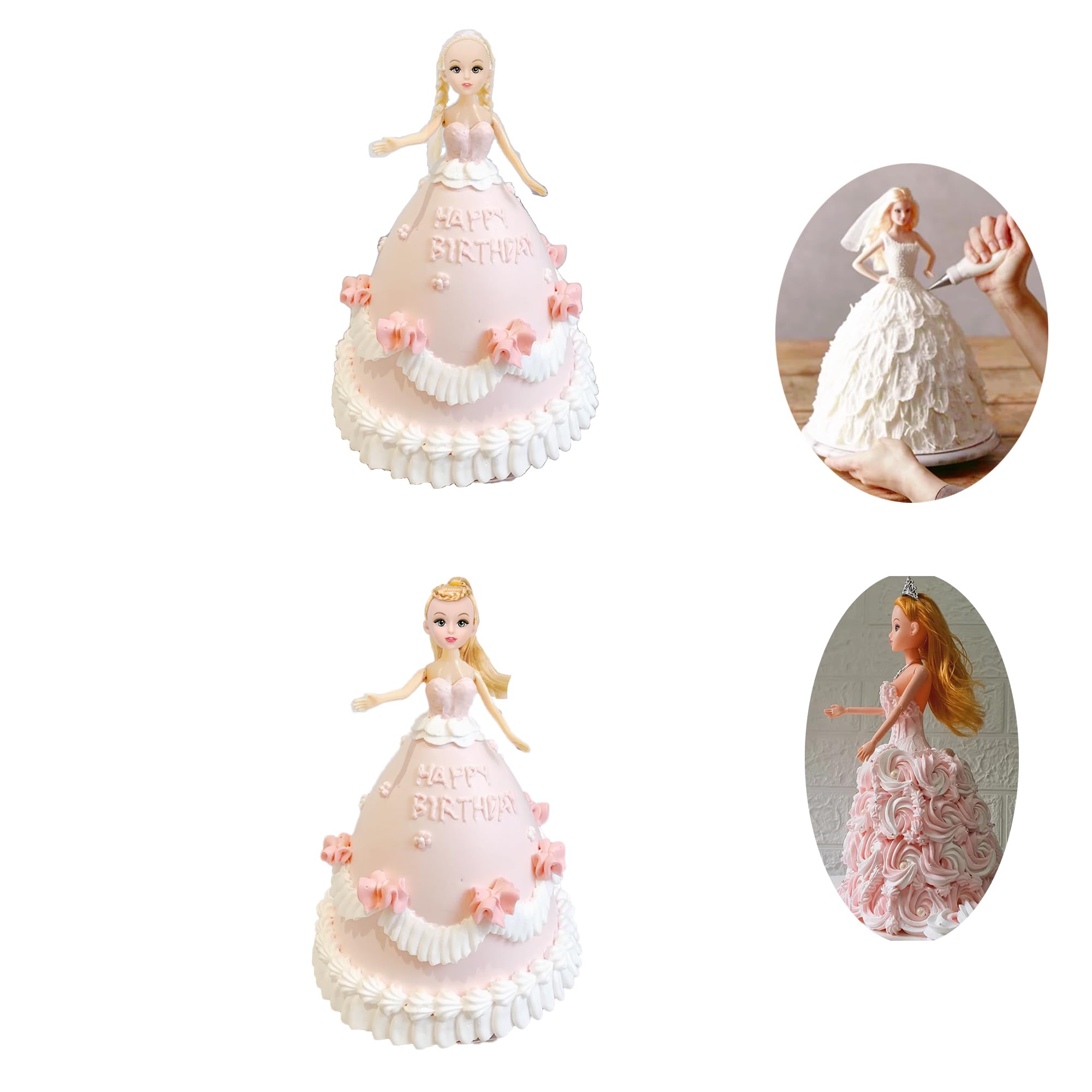 Thitex Doll Figure Pick (Without Cloth), 7.5 inch Cake Topper,Baking Cake Decoration Body Model,Great for Craft Dollhouse Decoration, Landscape Scenes,Wedding Princess Accessories (2 pcs)