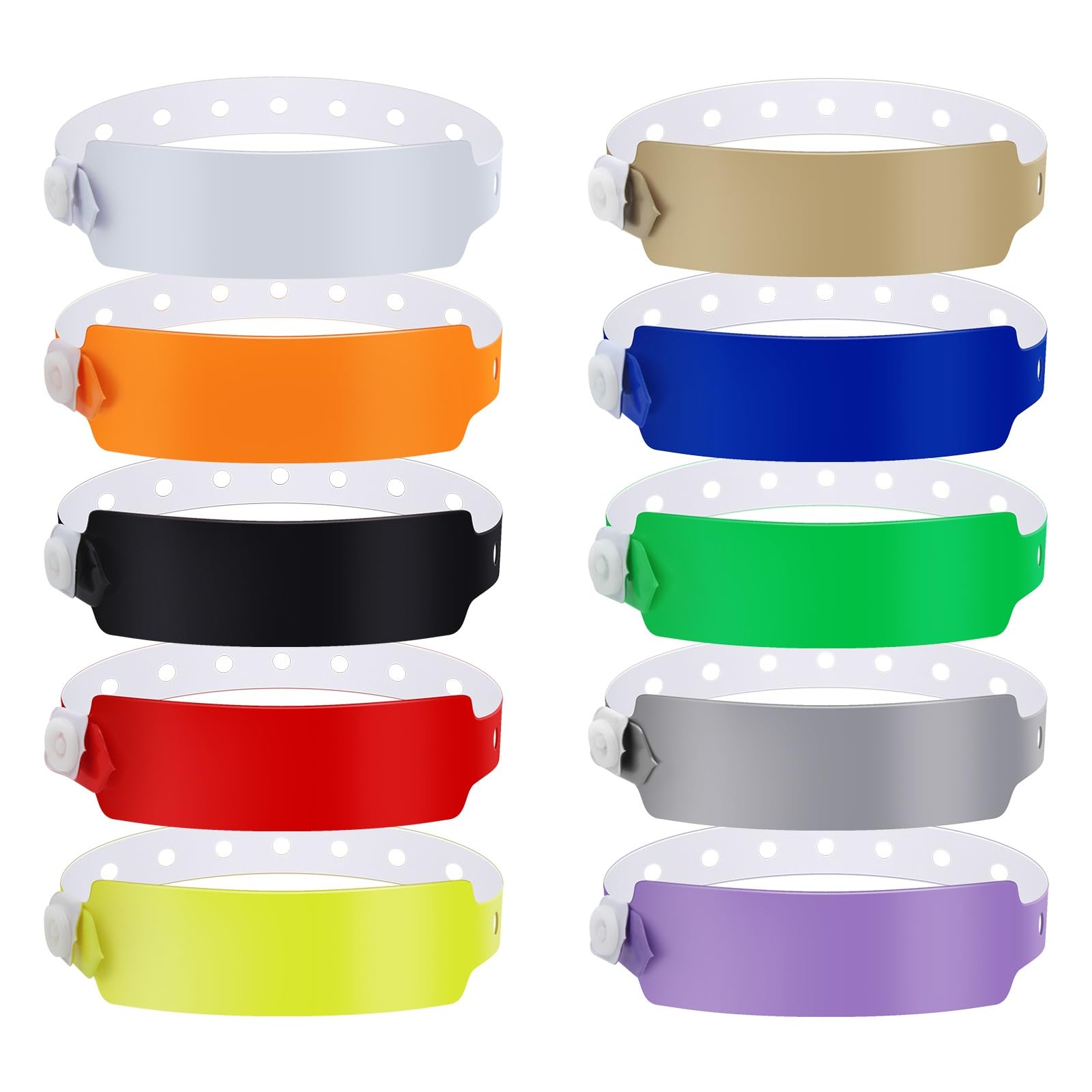 Photo 1 of 100pcs Colored Vinyl Wristbands, Waterproof & Security Wristbands for Events, Pool Parties & Outdoor Sports (Multiple Colors)