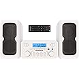 Magnavox MM435M-WH 3-Piece Compact CD Shelf System with Digital FM Stereo Radio, Bluetooth Wireless Technology, and Remote Control in White | LCD Display | AUX Port Compatible | 2022 Version |