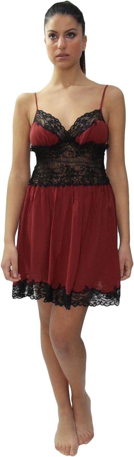 MARJOLAINE Short Parisian Crepe in Silk, with lace appliqué.