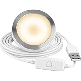 Howarx LED Lamp Kit 001, 3D Printing Model Kit, 3000K Warm Light, 1 Pack | Universal Fit 3D Printed Lamp Kit 001 Shade, Fixed 3000K White LED With Aluminum Shell, 5V Type-A USB Power Inline Switch