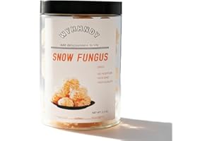 WYHHNDY White Snow Fungus Mushroom – （3.5oz） Individually canned for easy storage。Whole, root-free pieces – perfect for desserts, soups, and cooking Tremella