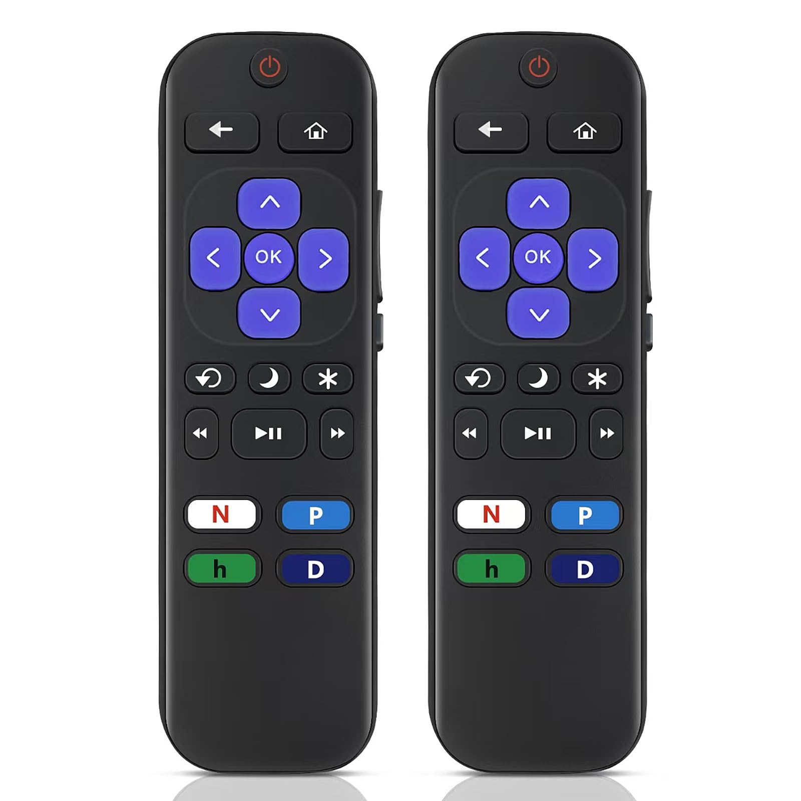 Photo 1 of (2 Pack) Replacement Remote Control for Roku TV - Compatible with TCL/Hisense/Onn/Philips Roku Smart TVs, No Pairing Needed (Not for Roku Stick/Box/Players)