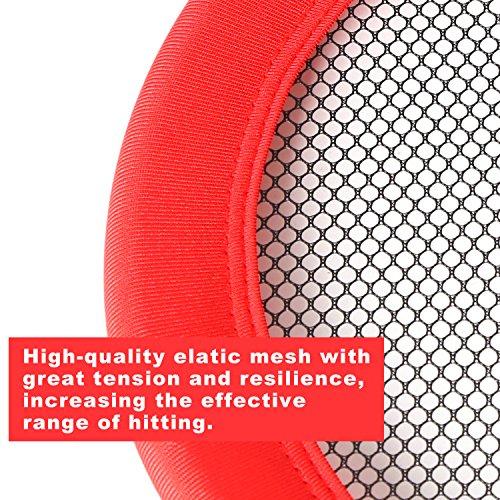 rainbow yuango Pack of 2 17'' Badminton Tennis Rackets Kit with 2 Balls Junior Sports Elastic Mesh Badminton Racquets Set for Kids Outdoors Play Game Toy(591-Red)
