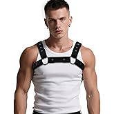 ZZRBVFH Men's Neoprene Sport Harness - Nylon Exterior with Alloy Rivets, 1.6-Inch Adjustable Strap Black Blue