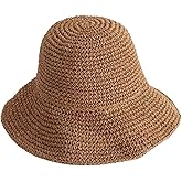 KORADI Womens Sun Hats Straw Hat Summer Beach Hats Foldable Floppy Cap Wide Brim Bucket Hat
