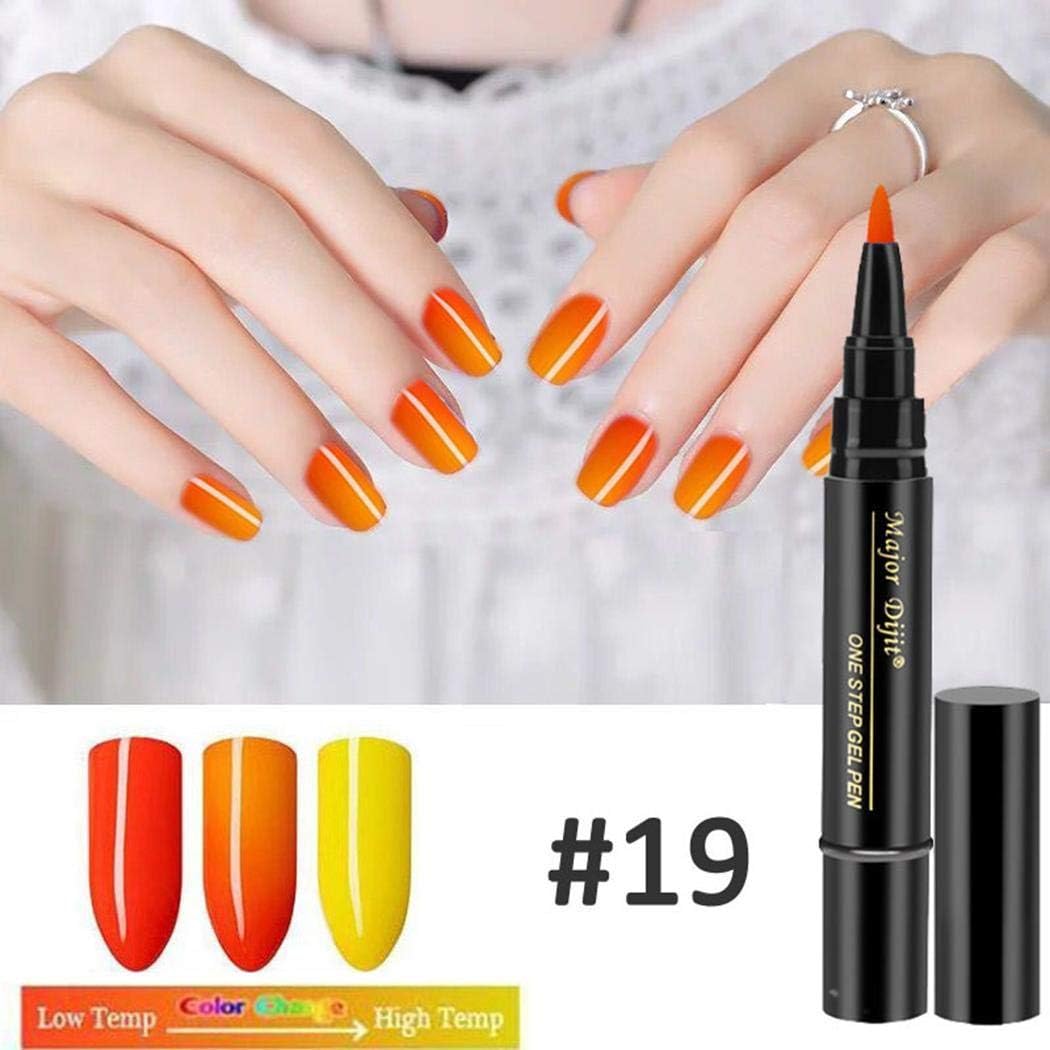 Halffle One Step Gel Nail Polish Pen, 5ml UV Gel Nail Pen, Polish Long Lasting Thermal Nail Lacquer Nail Art (1 pc)