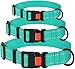 CollarDirect Reflective Dog Collar for a Small, Medium, Large Dog or Puppy with a Quick Release Buckle - Boy and Girl - Nylon Suitable for Swimming (10-13 Inch, Mint Green)
