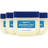Amazon Basics Petroleum Jelly White Petrolatum Skin Protectant, Moisturizer for Dry Skin Relief, Chapped Lips and Minor Cuts, Unscented, 7.5 oz, 4-Pack (Previously Solimo)