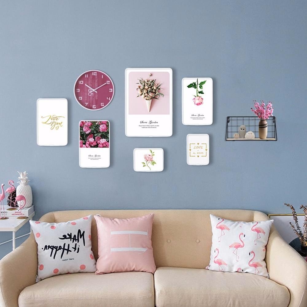 WOneww Photo Wall With Clocks, Backgrounds, Paintings, Picture Frames, Living Room, European, Creative Decoration, Wall,
