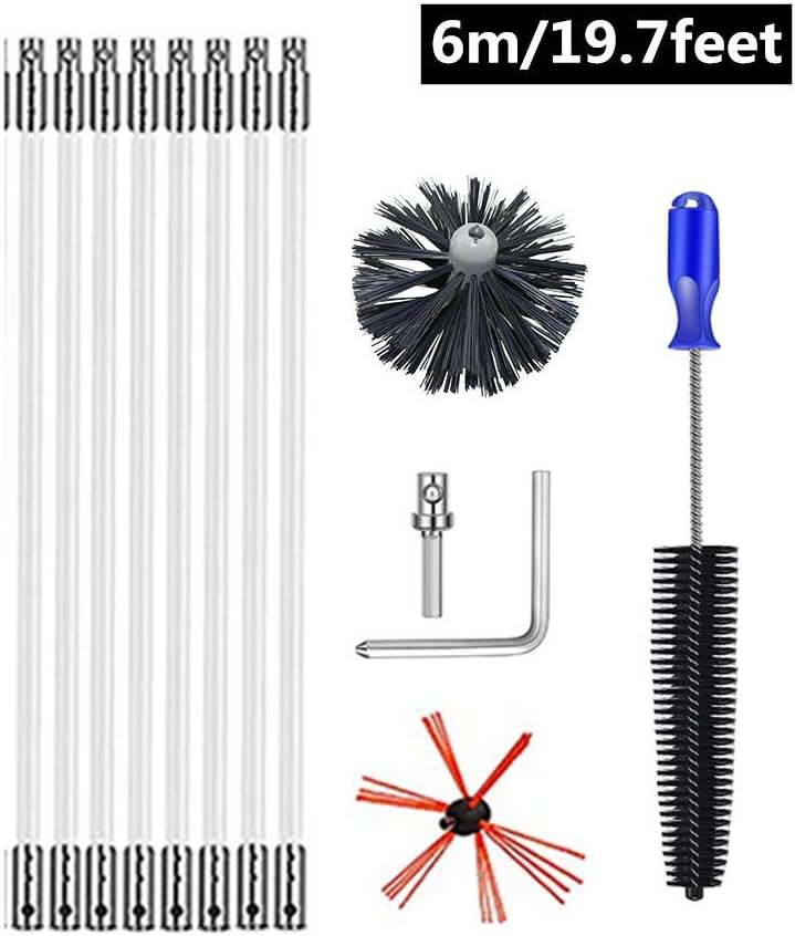 Limpieza para Ventilación De Secadora Chimenea 39,4 Pies Kit De Cepillo