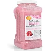 SPA REDI – Sensual Rose Pumice Scrub Gel, Exfoliating, Hydrating & Nourishing, Infused with Hyaluronic Acid, Amino Acids, Panthenol and Comfrey Extract for Glowy Smooth Skin – 128oz Gallon