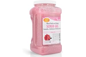 SPA REDI – Sensual Rose Pumice Scrub Gel, Exfoliating, Hydrating & Nourishing, Infused with Hyaluronic Acid, Amino Acids, Panthenol and Comfrey Extract for Glowy Smooth Skin – 128oz Gallon