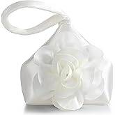 BABEYOND Clutch Purses for Women - Evening Bags Flower Satin Handbag Classy Wristlet Purse for Party Daily Wedding
