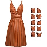 Short Infinity Dresses with Bandeau,Midi Bridesmaid Convertible Dress,Elastic Wedding Multiway Twist Wrap Dress