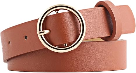 Amazon Co Jp Outflower ベルト シンプル レディースベルト 合わせやすい カジュアルベルト 調整可能 プレゼント 耐久性 制服用 Pu製 多色選べ ブラウン ホーム キッチン