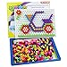 RIKKO Button Art Color Matching Mosaic Pegboard | Portable Tray Carry Case Great Travel Game | Early Learning Educational Toys for Boys and Girls