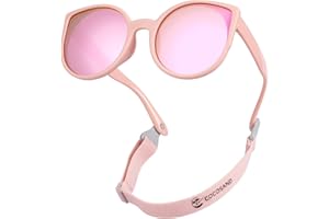 COCOSAND Baby Sunglasses with Strap Polarized Cat Eye UV400 for Infant Toddler Girl 3-24 Months