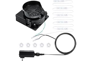 RANERVZ 1PCS Air Blower for Inflatables,12V 1.2A Inflatable Fan Replacement with 5 LED Light Strings, and 12V 1.5A Adapter for Christmas Xmas Holiday Yard Inflatables Fan Blower Decor