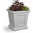 Mayne Fairfield 16-Inch Square Planter – Self-Watering, Weather-Resistant Planter for Flowers – Durable Outdoor Design for Patio, Porch, or Entryway