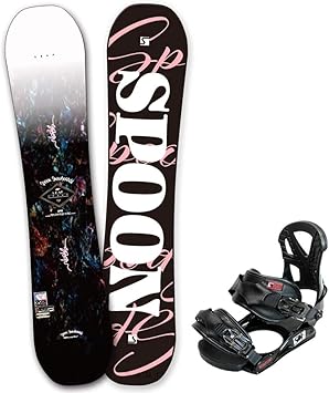 Amazon スノーボード 板 レディース 2点 セット 21モデル 21 スノボー ビンディング Spoon スプーン Leaf W 初心者 簡単 グラトリ キャンバー ボード パーク かっこいい ビンディング取付無料 Spoon スプーン ボード ボードセット
